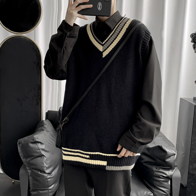 2021 New Winter Male Streetwear with Sleeveless V-neck Sweater Loose Vest Cashmere Knitting Clothing M-2xl Rc0y, Black
2021 New Winter Male Streetwear with Sleeveless V-neck Sweater Loose Vest Cashmere Knitting Clothing M-2xl Rc0y, Black