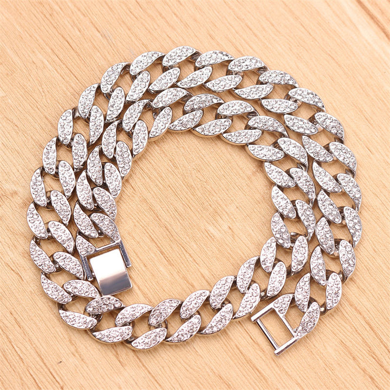 Mens Out Chain Hip Hop Jewelry Necklace Bracelets Gold Silver Miami Cuban Link Chains Necklaces High Quality Fashion Trend Gift Anniversary Party