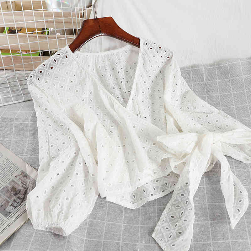 Spring Arrivals Women Shirt Turn-down Collar Long Sleeve Fashion Summer 11B740 210525, White
Spring Arrivals Women Shirt Turn-down Collar Long Sleeve Fashion Summer 11B740 210525, White