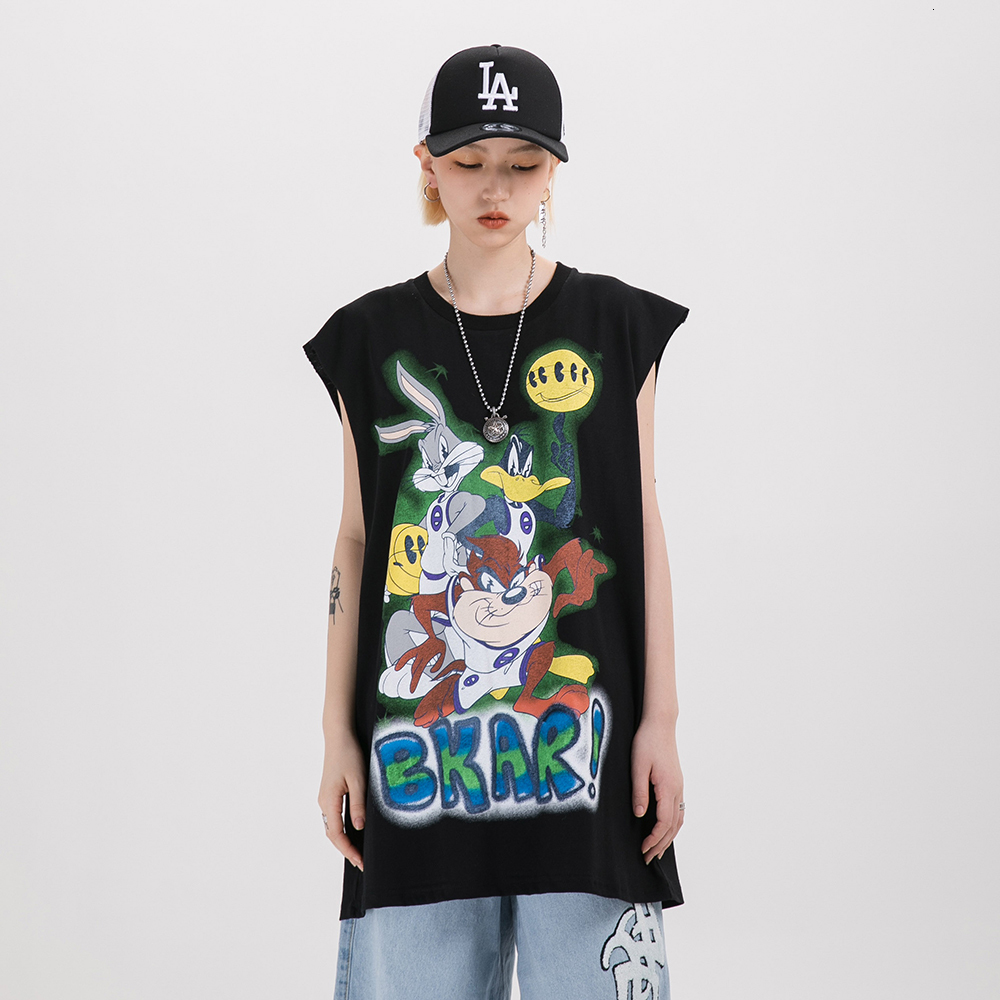 2021 New Sleeveless Summer Top Kawaii Clothes Funny Women Clothing Harajuku Vest Oversized Japanese Cartoon Streetwear Shirt Jdx9, Black
2021 New Sleeveless Summer Top Kawaii Clothes Funny Women Clothing Harajuku Vest Oversized Japanese Cartoon Streetwear Shirt Jdx9, Black