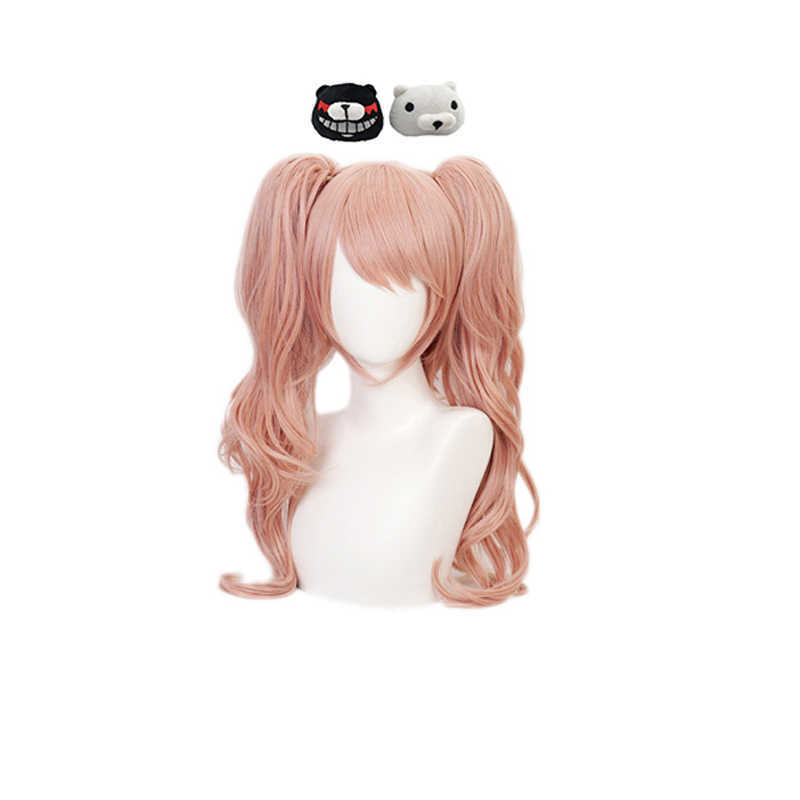 Anime Danganronpa Cosplay Costume women girl Enoshima Junko Game Black Uniform Cafe Work Clothes Short Skirt Wig Set Y0913