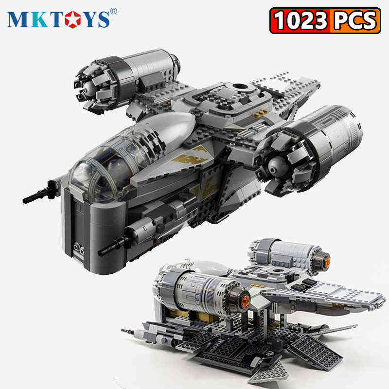 MOC Bricks Star Razor Fighter Crest Spaceship Compatible 75292 1023PCS 5 Figures Space Ship Building Blocks Gifts Toys for Boys H1028
MOC Bricks Star Razor Fighter Crest Spaceship Compatible 75292 1023PCS 5 Figures Space Ship Building Blocks Gifts Toys for Boys H1028