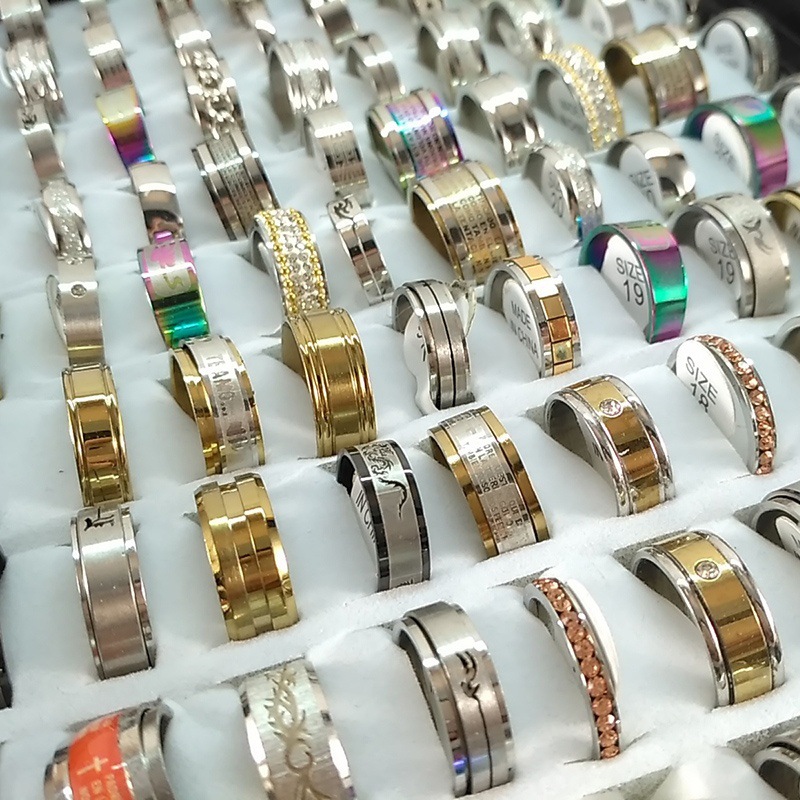 Clearance Sale Stainless Steel Ring for Men Women Radom Colors and Mixed Size Factory Direct Sell Low Wholesale Price