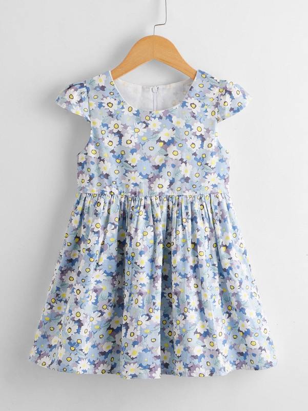 Toddler Girls All Over Floral Print Smock Dress SHE
