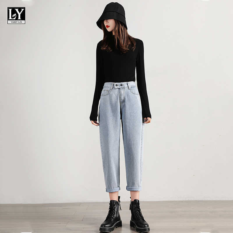 LY VAREY LIN Spring Summer Women High Waist Light Colour Ankle-length Pants Casual Loose Jeans Harem Lady 210526, Light blue
LY VAREY LIN Spring Summer Women High Waist Light Colour Ankle-length Pants Casual Loose Jeans Harem Lady 210526, Light blue