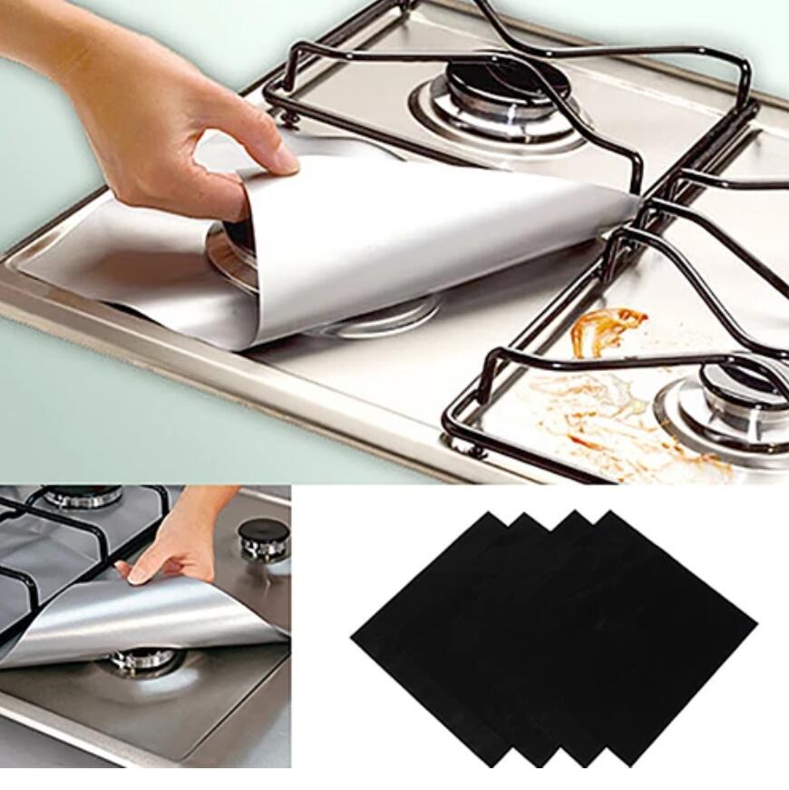 4pcs/set Cooker cover liner Clean Mat Pad Gas Stove Stovetop Protector Kitchen Accessories gift RRD7655 Free shipping