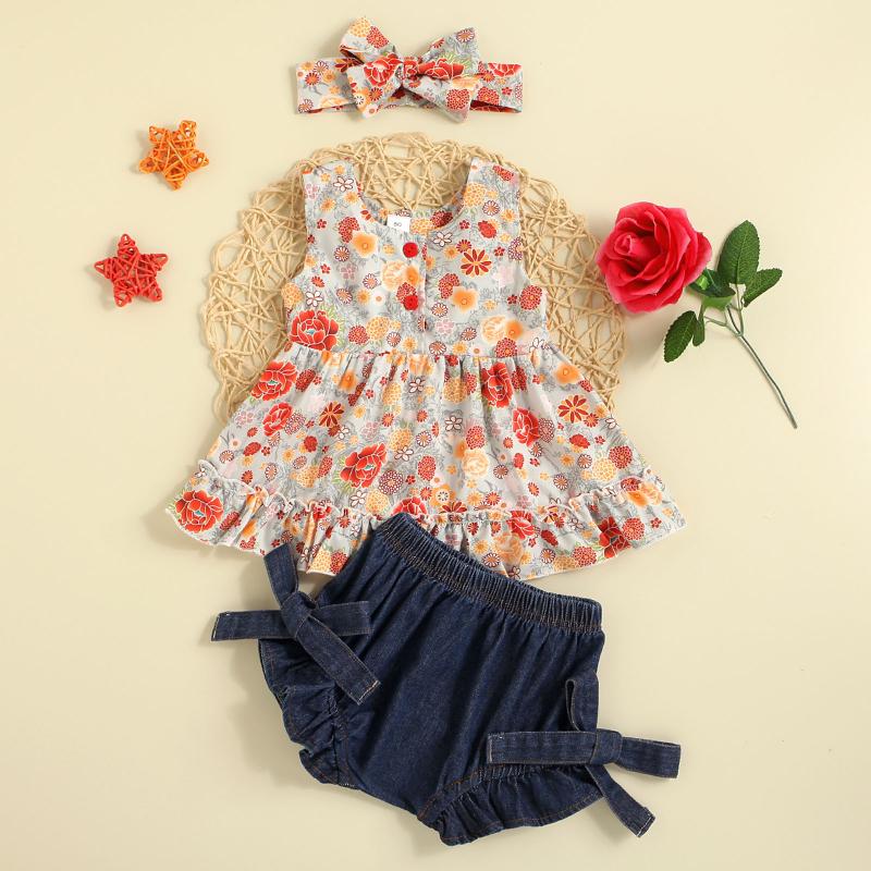 Clothing Sets 0-24M Summer Baby Girls Floral Flower Print Sleeveless Skirt Shorts Headband 3pcs Infant Suit Fashion Girl Clothes, White
Clothing Sets 0-24M Summer Baby Girls Floral Flower Print Sleeveless Skirt Shorts Headband 3pcs Infant Suit Fashion Girl Clothes, White