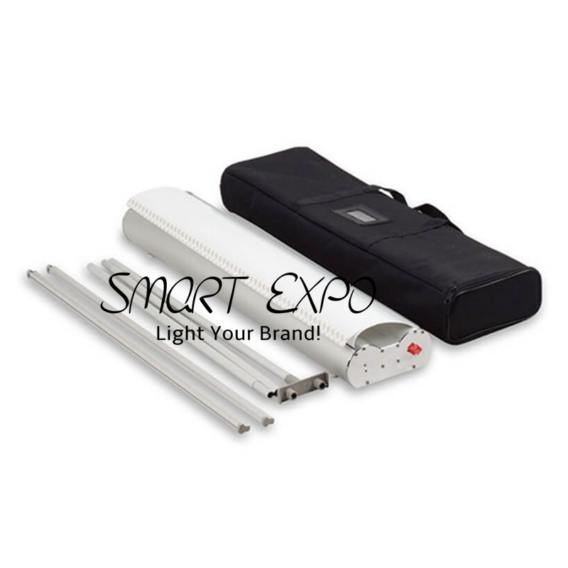 Double Roller Banner Stand for Promotion Campaign Advertising Display with 85x200cm Poster Printing Carry Bag Packing