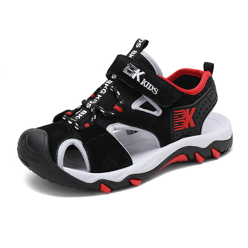 SKHEK Kids Shoes Summer Pu Leather Closed Toe Camouflage Beach Shoes Boys Sandals Children Shoes Girls Sport Kids Sandals 210306