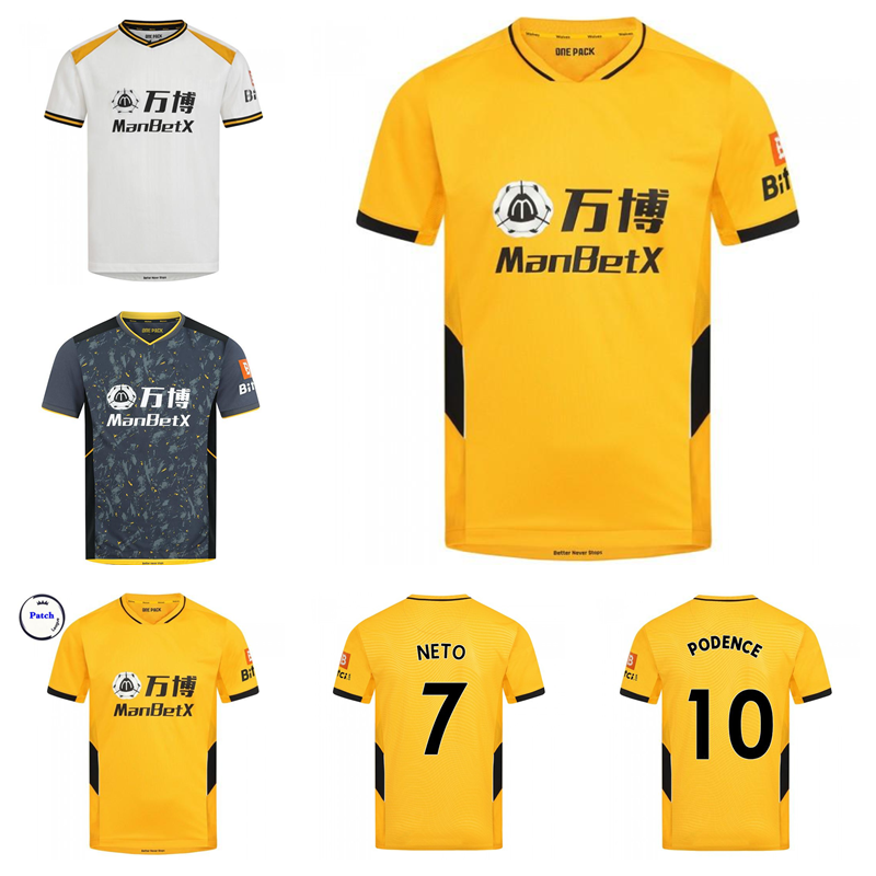 Home Soccer Jerseys 2021 22 Third NETO PODENCE WOLVES ADAMA Maillots de foot COADY BOLY J.MOUTINHO CUTRONE DENDONCKER Away