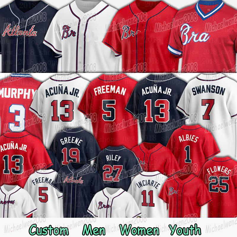 2021 Baseball jersey 13 Ronald Acuna Jr. Freddie Freeman Ozzie Albies Dansby Swanson Marcell Ozuna Ian Anderson Tyler Flowers Brian McCann A, Blue;black
2021 Baseball jersey 13 Ronald Acuna Jr. Freddie Freeman Ozzie Albies Dansby Swanson Marcell Ozuna Ian Anderson Tyler Flowers Brian McCann A, Blue;black