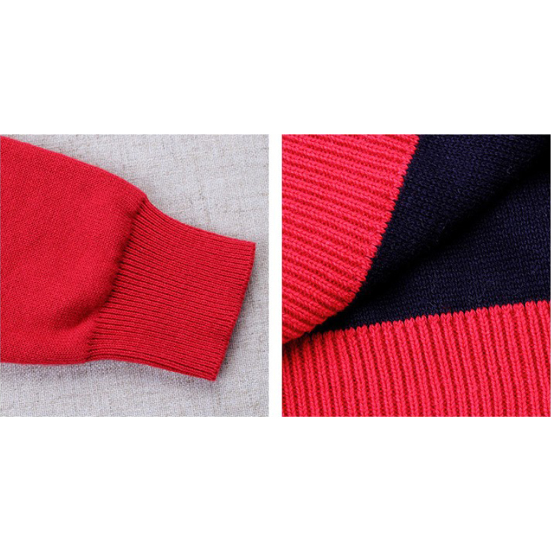 Christmas Sweaters For Boys Autumn Elk Print Kids Boy Clothes Long Sleeve Double Thicken Cotton Knit Children Sweaters 3-9Y 210308
