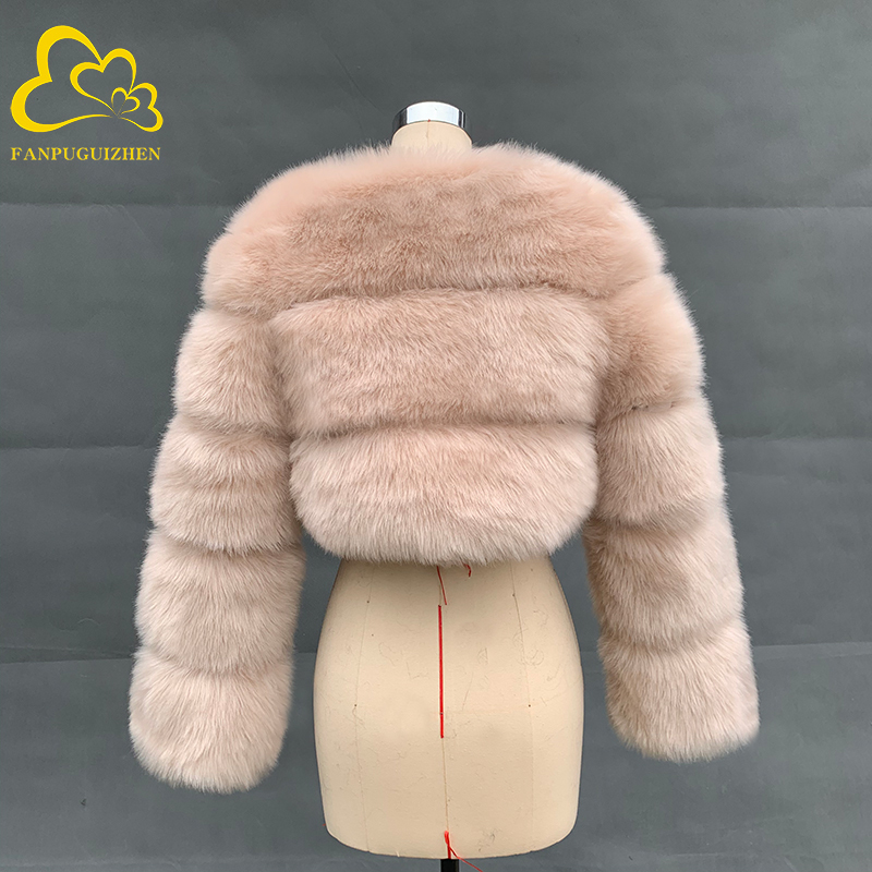 Wholesale New Arrival Womans Fur Coat Women Winter Thick Loog Sleeve Short Style Slim Fit Zipper Fashion Fur Jacket 201019