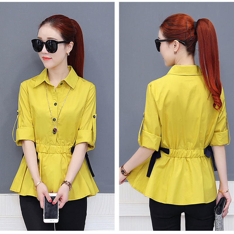 Office Work Wear Women Spring Autumn Style Chiffon Blouses Shirts Lady Casual Bow Tie Sashes Blusas Tops DD1773 210225