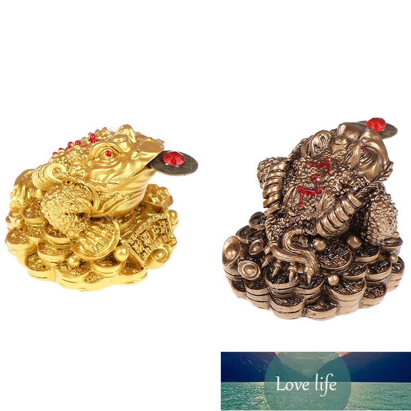 Feng Shui Toad Money LUCKY Fortune Wealth Chinese Golden Frog Toad Coin Home Office Decoration Tabletop Ornaments Lucky Gifts Factory price expert des