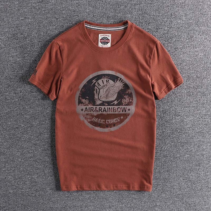 new arrival Printed European and American hip hop trend young men's slim short sleeve T-shirt bottom Tee wholesale tops T 210225