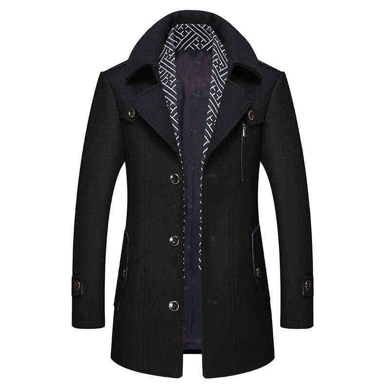 Men's Winter Jacket Thickening Outdoor Wild Battalion Warming Wind And Wool Woolen Coat Business Banquet High-end Windbreaker 211119
