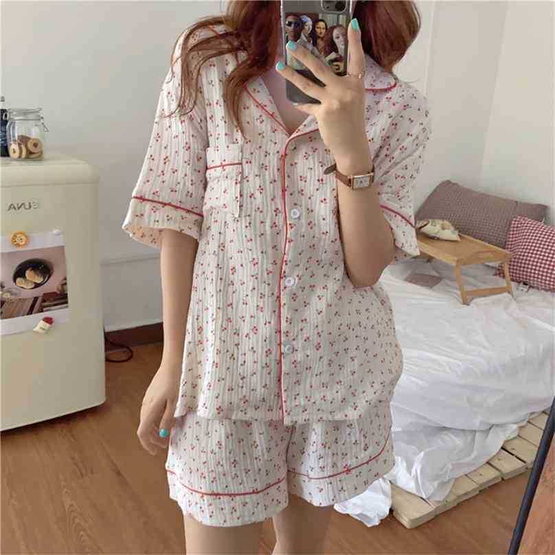 Sweet Homewear Printed Summer Women Loose Korean High Quality Girls Sleepwear All Match Brief Pajamas Sets 210525, Photo color
Sweet Homewear Printed Summer Women Loose Korean High Quality Girls Sleepwear All Match Brief Pajamas Sets 210525, Photo color