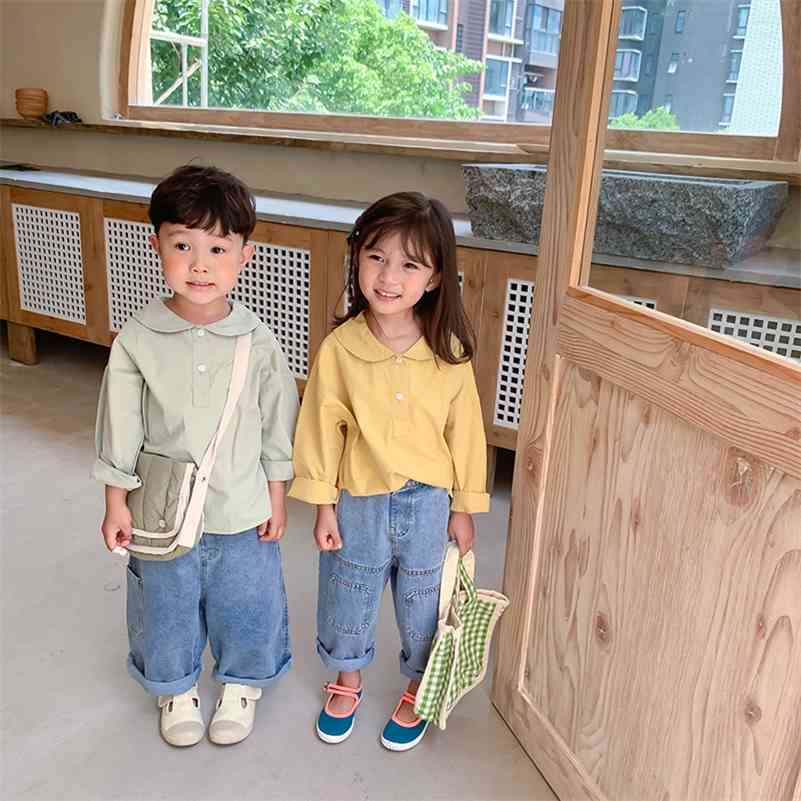 Early autumn boys and girls cute doll collar long sleeve shirts children cotton 3 colors Tops clothes 210708, Army green
Early autumn boys and girls cute doll collar long sleeve shirts children cotton 3 colors Tops clothes 210708, Army green