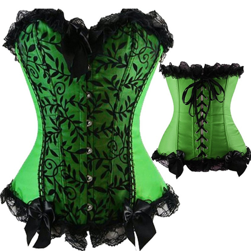 Woman Bustiers Sexy Women Green Laced Satin Bowknot Corsets Overbust Fashion Floral Pattern Bustier Boned Lace Up Plus, As shown
Woman Bustiers Sexy Women Green Laced Satin Bowknot Corsets Overbust Fashion Floral Pattern Bustier Boned Lace Up Plus, As shown