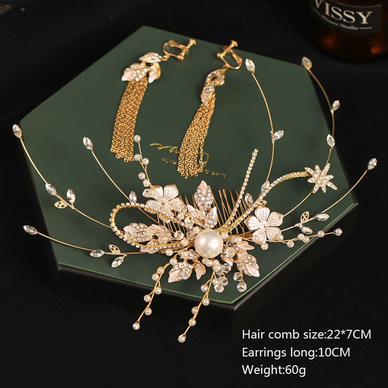 Hair Clips & Barrettes Hand-woven Gold Leaf Crystal With Comb Earrings For Bridal Wedding Ornaments BN, Golden;silver
Hair Clips & Barrettes Hand-woven Gold Leaf Crystal With Comb Earrings For Bridal Wedding Ornaments BN, Golden;silver