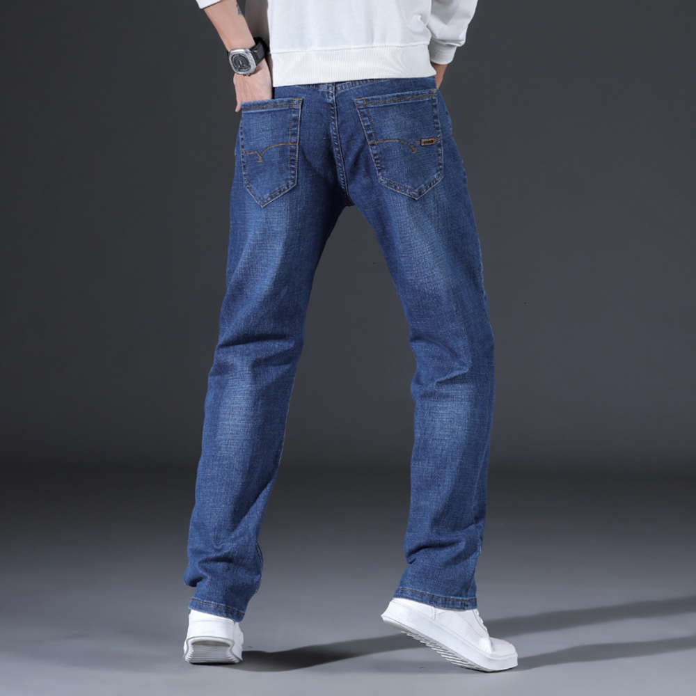 Xintang four seasons Straight elastic Jeans loose youth fashion men's trousers, Blue
Xintang four seasons Straight elastic Jeans loose youth fashion men's trousers, Blue
