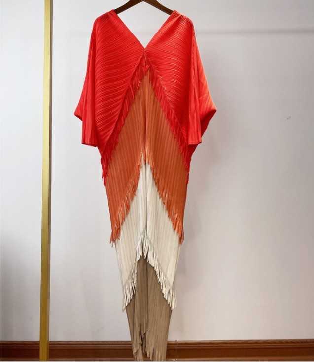 Spring Summer Tassel Dress Women Stitching Color Long Loose Dresses Plus Size Ladies Party Clothes 2D1608 210526