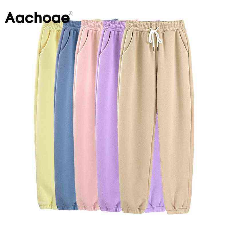 Aachoae Casual Solid Hooded Hoodies Women Batwing Long Sleeve Plus Size Sweatshirts Autumn Pullover Pure Fashion Tops Sudaderas 211109