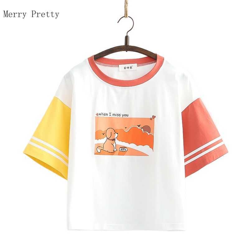 Cartoon Dog Print Casual Women Harajuku T-Shirts Summer Short Sleeve O-neck Ladies Kawaii Cute Patchwork Basic Tops Tees 210526, Color 1
Cartoon Dog Print Casual Women Harajuku T-Shirts Summer Short Sleeve O-neck Ladies Kawaii Cute Patchwork Basic Tops Tees 210526, Color 1