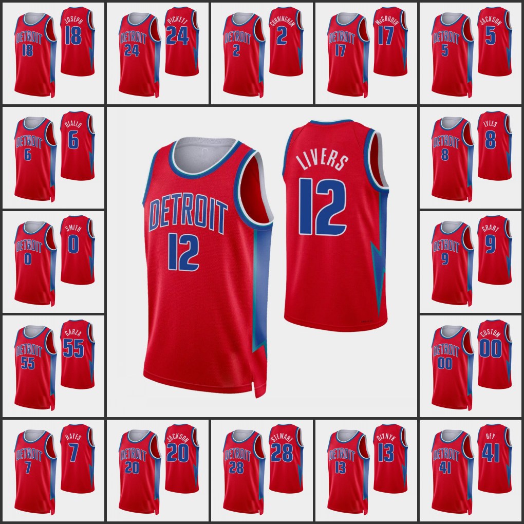 Detroit Pistons' Men Chris Smith Cade Cunningham Frank Jackson Luka Garza Saddiq Bey Rodney McGruder Custom 75th Anniversary Red Jersey
Detroit Pistons' Men Chris Smith Cade Cunningham Frank Jackson Luka Garza Saddiq Bey Rodney McGruder Custom 75th Anniversary Red Jersey