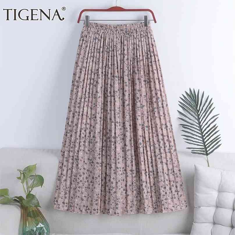 TIGENA Chiffon Long Pleated Skirt Women Fashion Summer Floral Print Holiday A Line High Waist Maxi Female Aesthetic 210629, Khaki
TIGENA Chiffon Long Pleated Skirt Women Fashion Summer Floral Print Holiday A Line High Waist Maxi Female Aesthetic 210629, Khaki