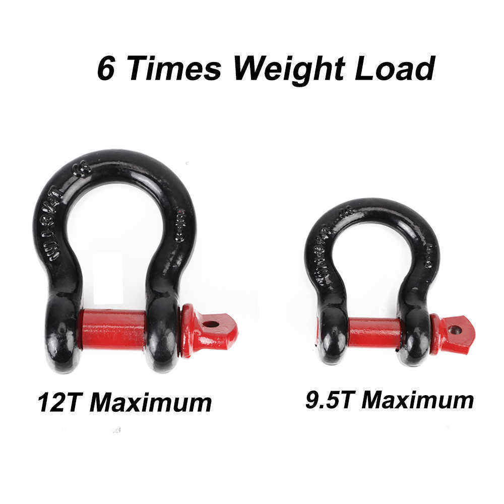Heavy 2pcs Duty Car Tow Hook D Ring Shackle Vault 12T 19.5T For Off Road Trailer Car Emergency Recovery Towing Rope Buckles