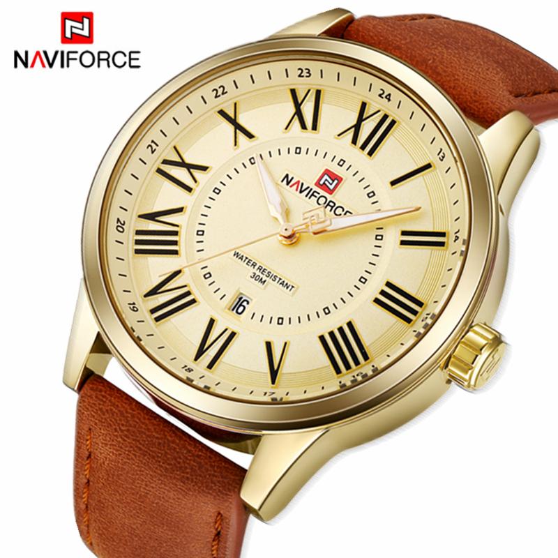 Wristwatches Naviforce Watches Men's Top Leather Sports Quartz Date Clock Man Waterproof Wrist Watch Relogio Masculino, Rose gold brown
Wristwatches Naviforce Watches Men's Top Leather Sports Quartz Date Clock Man Waterproof Wrist Watch Relogio Masculino, Rose gold brown