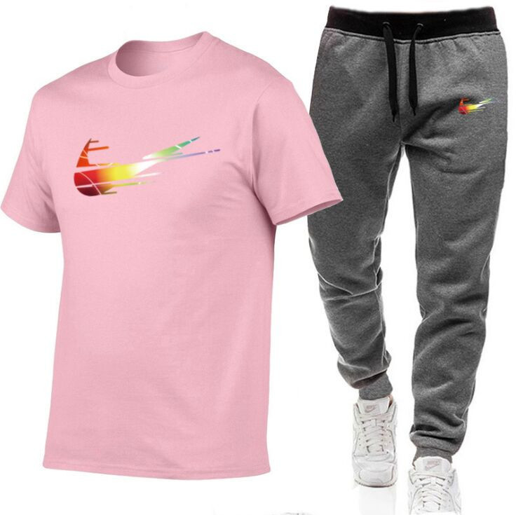 2021 Men's T Shirts+Pants Two Pieces Sets Casual Tracksuit Men 100% Cotton Suit Print Tops+Pants Gyms Fitness Trousers white red, Gray
2021 Men's T Shirts+Pants Two Pieces Sets Casual Tracksuit Men 100% Cotton Suit Print Tops+Pants Gyms Fitness Trousers white red, Gray
