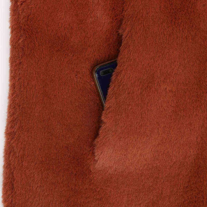 Nerazzurri Autumn Long Oversized Brown Soft Light Faux Fur Coat Women Long Sleeve Belt Casual Korean Fashion without Buttons 211123