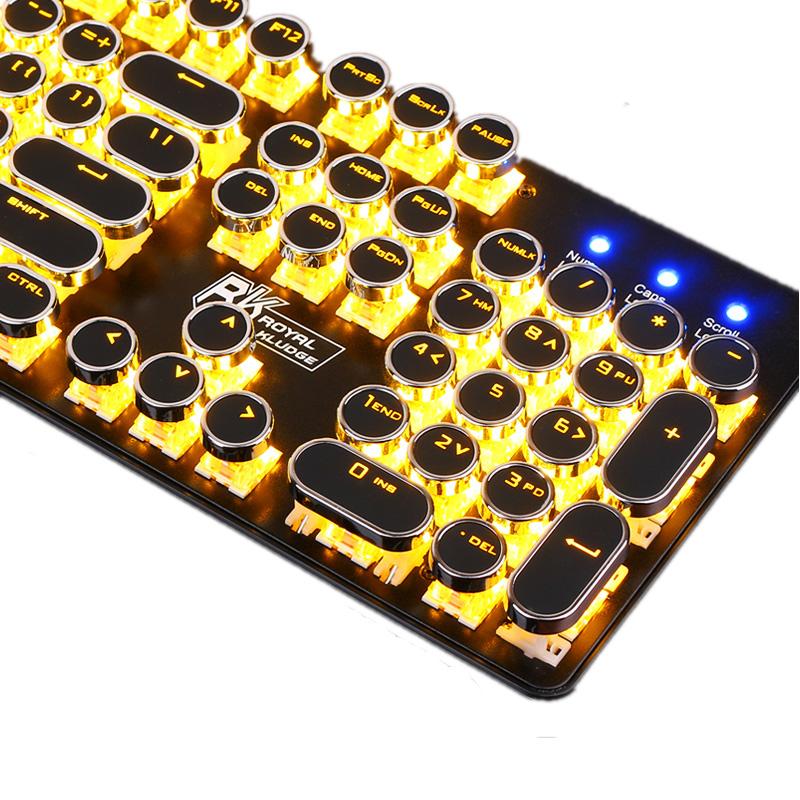Keyboards Gaming Backlit Mechanical Retro Punk Style Circle Round Key Cap Keyboard Letter Alphabet Glowing Illuminated 104 Keys USB Wired
Keyboards Gaming Backlit Mechanical Retro Punk Style Circle Round Key Cap Keyboard Letter Alphabet Glowing Illuminated 104 Keys USB Wired