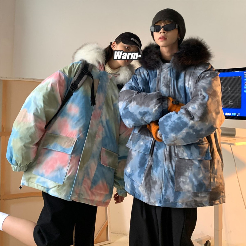 2021 New Winter Thick Tie-dye Jacket Men' Warm Fashion Casual Fur Collar Hooded Men Parka Clothes Couple Short Coat 36he, Tie-dyed red
2021 New Winter Thick Tie-dye Jacket Men' Warm Fashion Casual Fur Collar Hooded Men Parka Clothes Couple Short Coat 36he, Tie-dyed red