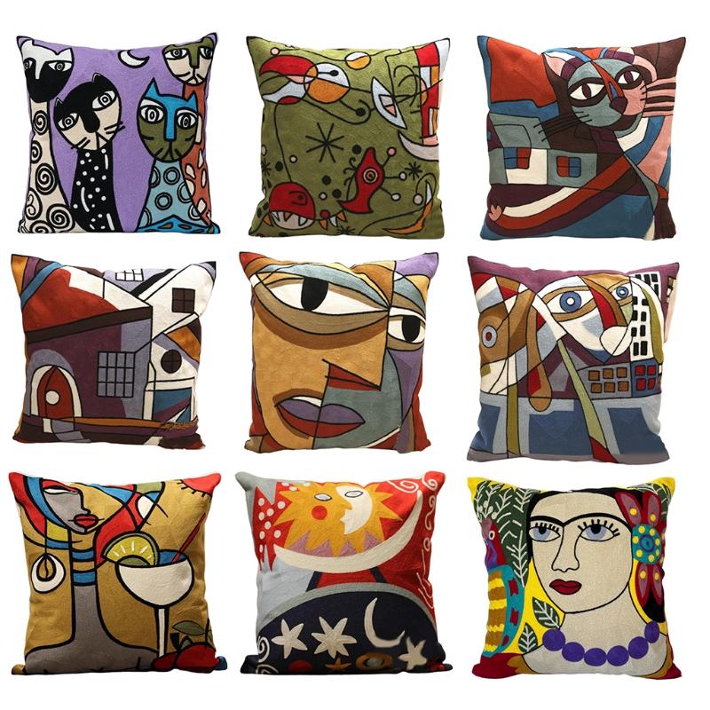 Cushion/Decorative Pillow H051 Abstract Paintings Cushion Cover Embroidery Decorative Throw Covers Pillowcase For Couch Sofa Bed Living Room
Cushion/Decorative Pillow H051 Abstract Paintings Cushion Cover Embroidery Decorative Throw Covers Pillowcase For Couch Sofa Bed Living Room