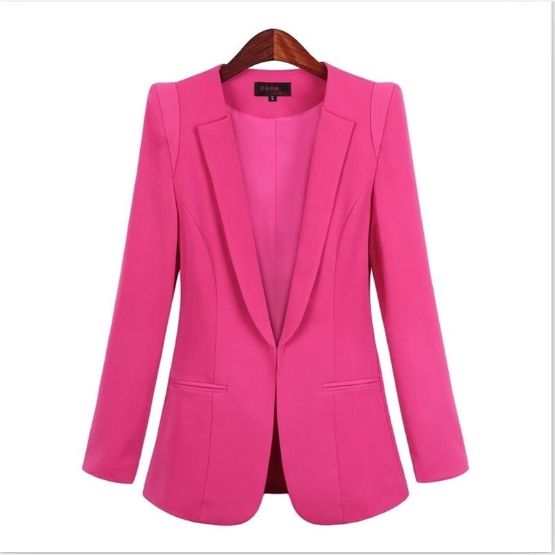 New Plus Size Womens Business Suits Spring Autumn Allmatch women Blazers Jackets Short Slim longsleeve Blazer Women Suit T200319