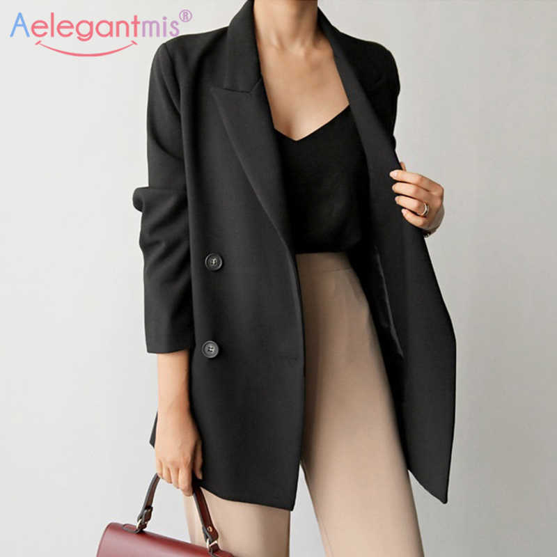 Aelegantmis Korea Loose Black Blazer Coat Women Office Lady Spring Chic Notched Casual Work Female Elegant Business Coats 210607
Aelegantmis Korea Loose Black Blazer Coat Women Office Lady Spring Chic Notched Casual Work Female Elegant Business Coats 210607