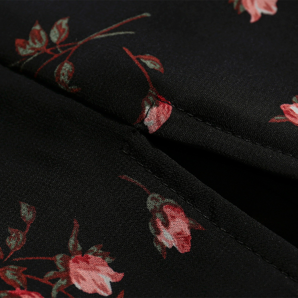 Women Skirt Fashion Elegant Vintage Black Floral Skirts Womens New High Waist Midi Skirt Sexy Side High Slit Woman Skirts 210309