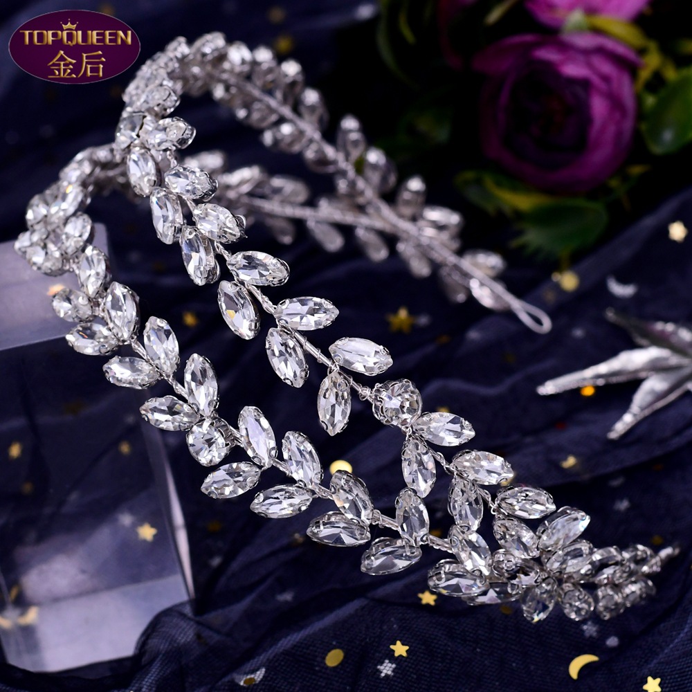 Double Row Diamond Bridal Tiara Baroque Beautiful Crown Bride Ladies Jewelry Diamond Crowns Bride Wedding Crown Accessories European Retro Palace Crow