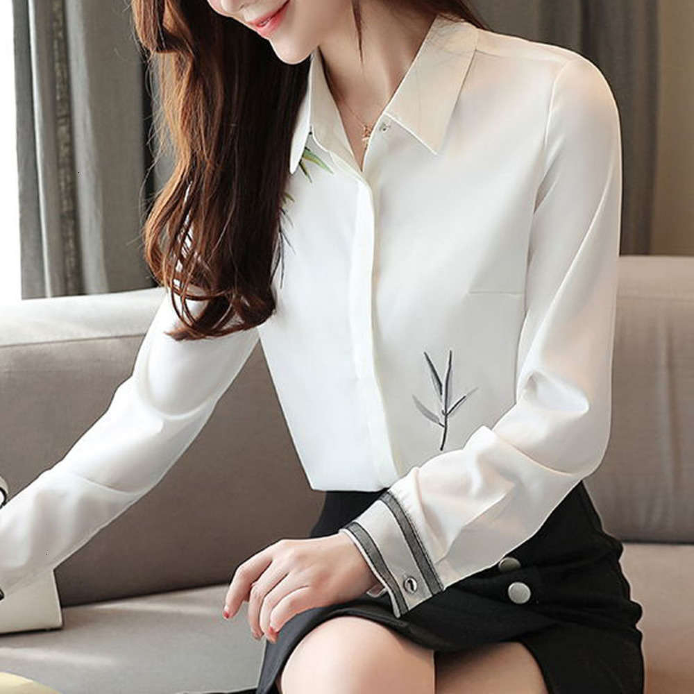 Luxury embroidered autumn White 2021 women' new long top sleeve professional temperament thin base chiffon shirt 2021
Luxury embroidered autumn White 2021 women' new long top sleeve professional temperament thin base chiffon shirt 2021