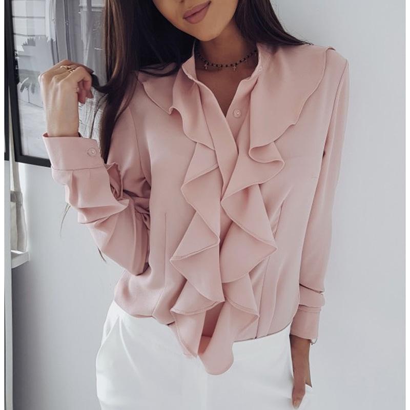Women' Blouses & Shirts 2021 Fashion Autumn Women Ruffles Blouse Casual Stand Collar Long Sleeve Elegant Ladies Office Wear Tops WS9889V, Pink
Women' Blouses & Shirts 2021 Fashion Autumn Women Ruffles Blouse Casual Stand Collar Long Sleeve Elegant Ladies Office Wear Tops WS9889V, Pink