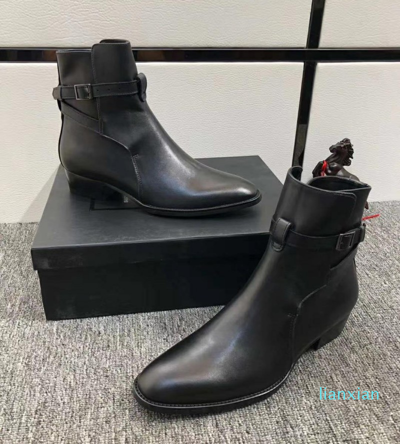 Men Combat Boots Dersert Shoes Cow Leather Fashion Short Martin Boost Mens Western Boots