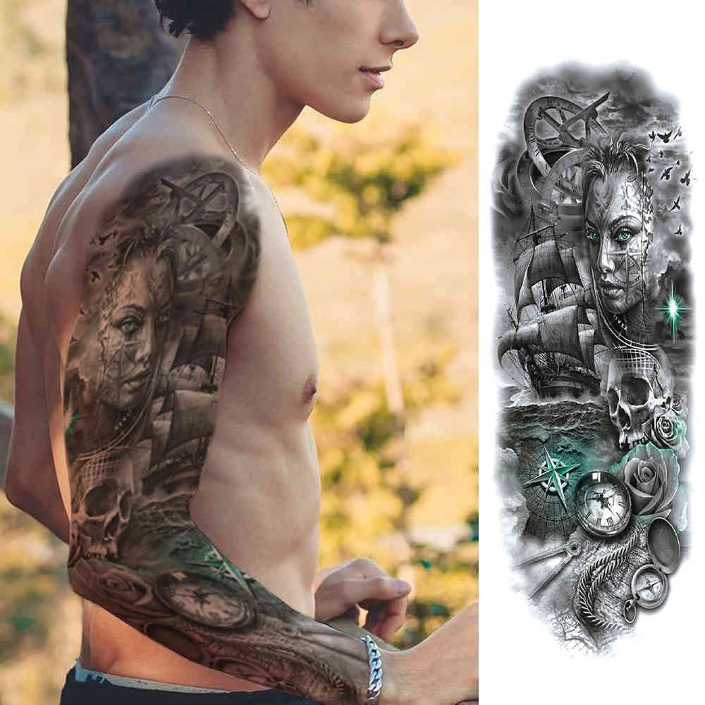 Temporary Waterproof Sticker Eye Bird Watch Pagoda Full Arm Large Size Fake Flash Tattoo Sleeve Tato for Men
Temporary Waterproof Sticker Eye Bird Watch Pagoda Full Arm Large Size Fake Flash Tattoo Sleeve Tato for Men