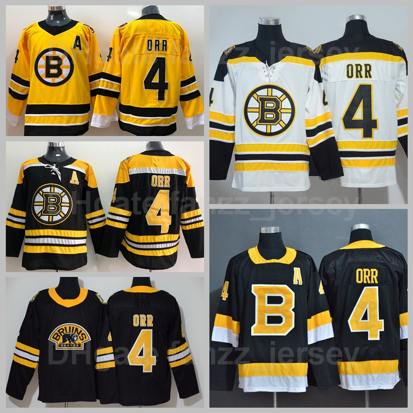 Men Boston Bruins 4 Bobby Orr Jersey Reverse Retro Ice Hockey Winter Classic Sport Team Black Yellow White Away All Stitched High Quality
Men Boston Bruins 4 Bobby Orr Jersey Reverse Retro Ice Hockey Winter Classic Sport Team Black Yellow White Away All Stitched High Quality