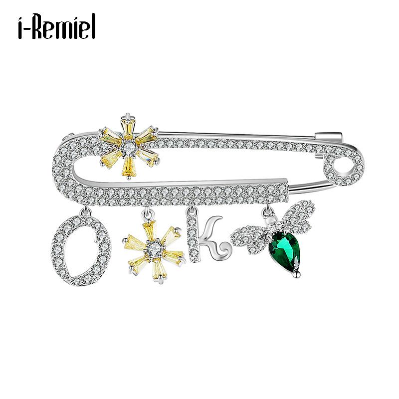 Pins, Brooches Fashion Flower Bee Letter Brooch Jewelry Luxury Zirconia Crystal Female Suit Coat Pin Scarf Buckle Shawl Cardigan Accessories
Pins, Brooches Fashion Flower Bee Letter Brooch Jewelry Luxury Zirconia Crystal Female Suit Coat Pin Scarf Buckle Shawl Cardigan Accessories