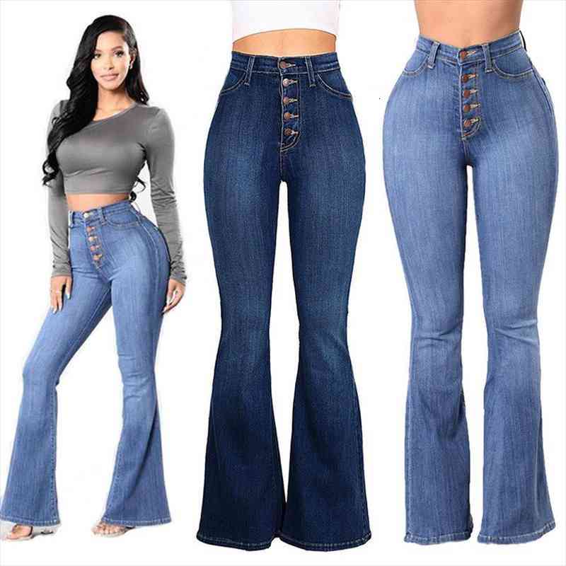Woman Jeans Spring And Autumn High Waist Buttoned Wide Leg Solid Color Breathable Casual Ladies Denim Flared Pants Ws42, Blue
Woman Jeans Spring And Autumn High Waist Buttoned Wide Leg Solid Color Breathable Casual Ladies Denim Flared Pants Ws42, Blue