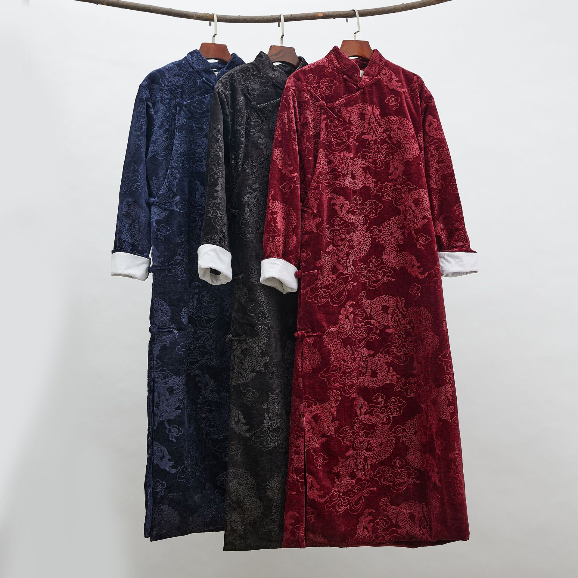 Ethnic clothing Tang suit Oriental wedding party cheongsam vintage Hanfu dragon robe Traditional men gown Chinese New Year costume